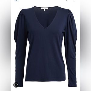 Frame - shirted L/S T-shirt. Size Small. Navy.